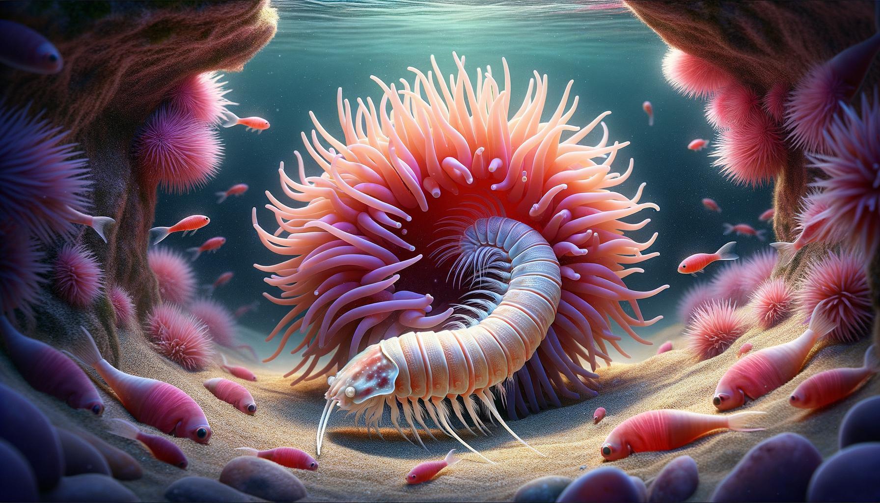 Guarda un isopode ignaro catturato da una non così innocente Anemone di mare rosa