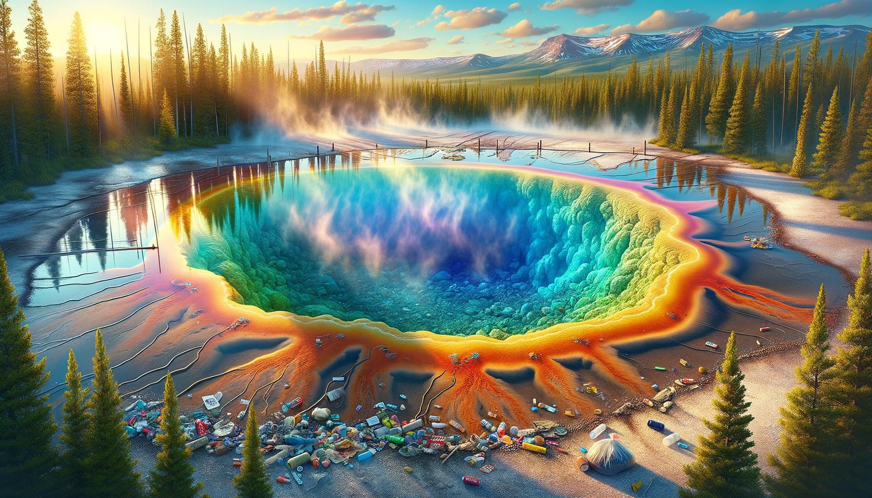 Il Morning Glory Pool di Yellowstone è colorato come un arcobaleno. Colpa dei rifiuti